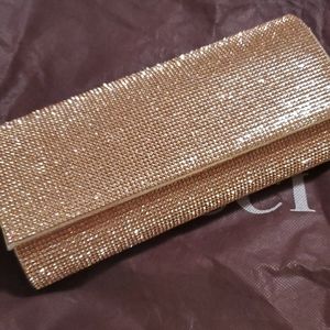 Rose Gold sequin evening shoulder bag
